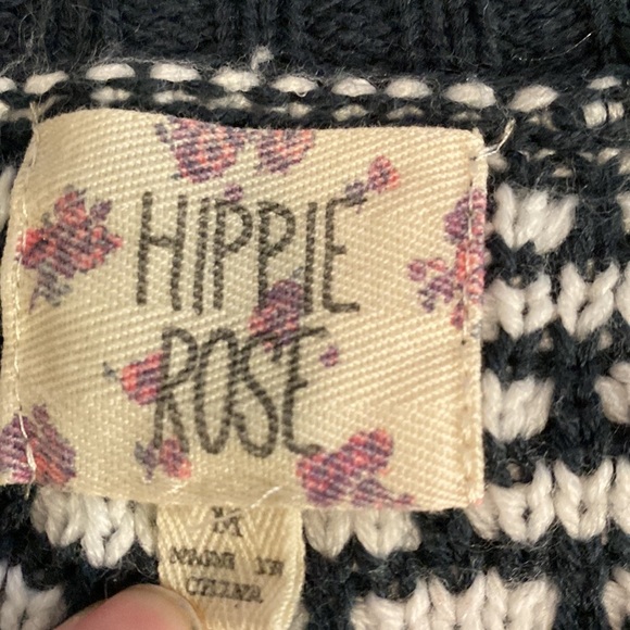 Hippie Rose Sweater. Size M. Navy and white. Really cute! - Picture 11 of 16